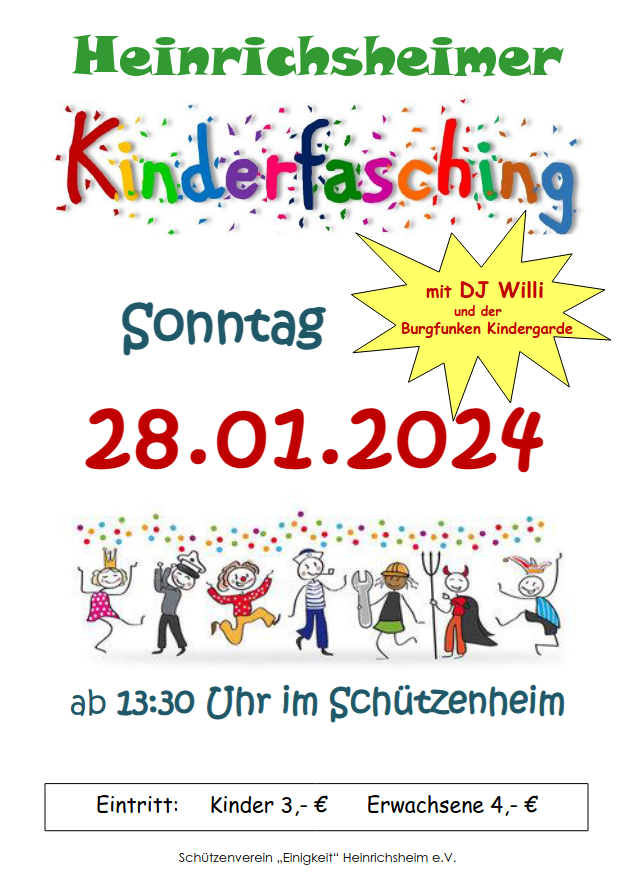 Plakat Kinderfasching 2024